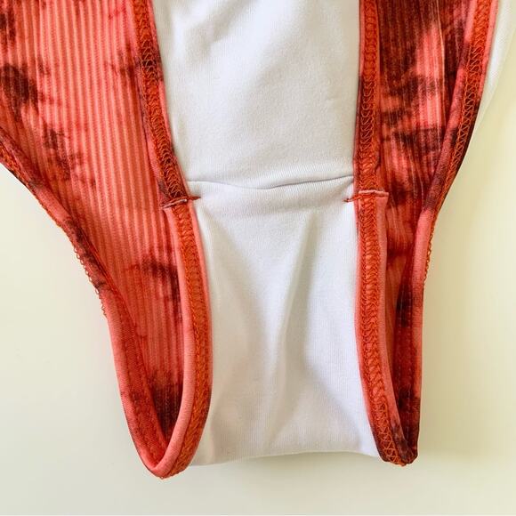 Yandy Two Piece Tie-Dye Bikini Two Piece Set Coral Orange Swimwear NEW - Picture 14 of 16